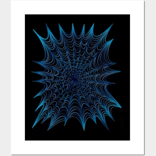 Blue Spider web Posters and Art